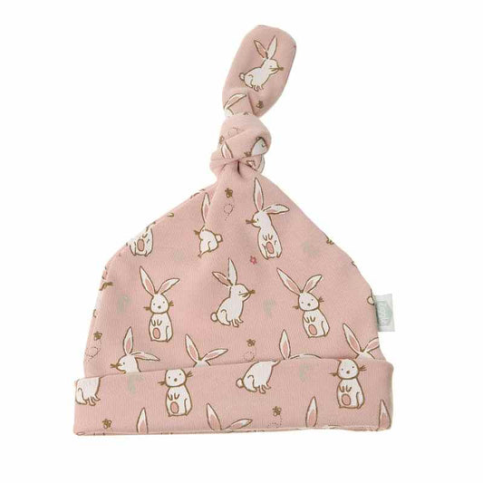 Pink Bunnies Hat & Bib Set